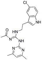 N-{(1E)-{[2-(5-CHLORO-1H-INDOL-3-YL)ETHYL]AMINO}[(4,6-DIMETHYLPYRIMIDIN-2-YL)AMINO]METHYLENE}ACETAMIDE Struktur