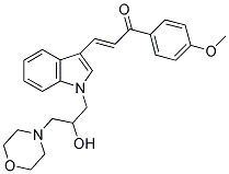 (E)-3-(1-(2-HYDROXY-3-MORPHOLINOPROPYL)-1H-INDOL-3-YL)-1-(4-METHOXYPHENYL)PROP-2-EN-1-ONE Struktur