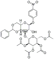 4-NITROPHENYL 4,6-O-BENZYLIDENE-3-O-(2,3,4,6-TETRA-O-ACETYL-BETA-D-GLUCOPYRANOSYL)-BETA-D-GLUCOPYRANOSIDE Struktur