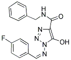 N-BENZYL-1-{[(1Z)-(4-FLUOROPHENYL)METHYLENE]AMINO}-5-HYDROXY-1H-1,2,3-TRIAZOLE-4-CARBOXAMIDE Struktur