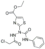 ETHYL 2-[1-(ANILINOCARBONYL)-2-(CHLOROACETYL)HYDRAZINO]-1,3-THIAZOLE-4-CARBOXYLATE Struktur