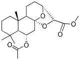 METHYL (1R,3S,9S,13R,14S)-3-(ACETYLOXY)-5,5,9-TRIMETHYL-15,16-DIOXATETRACYCLO[11.2.1.0~1,10~.0~4,9~]HEXADECANE-14-CARBOXYLATE Struktur