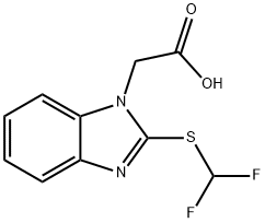 [2-[(DIFLUOROMETHYL)THIO]-1H-BENZIMIDAZOL-1-YL]ACETIC ACID Struktur