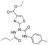 ETHYL 2-(2-BUTYRYL-1-{[(4-METHYLPHENYL)AMINO]CARBONYL}HYDRAZINO)-1,3-THIAZOLE-4-CARBOXYLATE Struktur