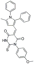 (E)-3-(4-METHOXYPHENYL)-5-((5-METHYL-1,2-DIPHENYL-1H-PYRROL-3-YL)METHYLENE)-2-THIOXO-DIHYDROPYRIMIDINE-4,6(1H,5H)-DIONE Struktur