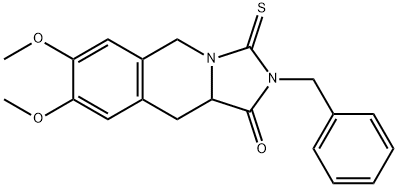 2-BENZYL-7,8-DIMETHOXY-3-THIOXO-2,3,10,10A-TETRAHYDROIMIDAZO[1,5-B]ISOQUINOLIN-1(5H)-ONE Struktur