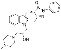 4-((E)-{1-[2-HYDROXY-3-(4-METHYL-1-PIPERAZINYL)PROPYL]-1H-INDOL-3-YL}METHYLIDENE)-5-METHYL-2-PHENYL-2,4-DIHYDRO-3H-PYRAZOL-3-ONE Struktur