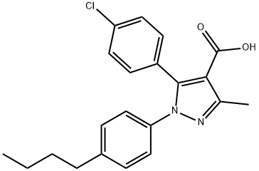 1-(4-BUTYL-PHENYL)-5-(4-CHLORO-PHENYL)-3-METHYL-1H-PYRAZOLE-4-CARBOXYLIC ACID Struktur