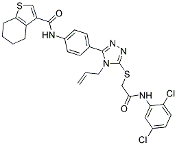 N-(4-(4-ALLYL-5-(2-(2,5-DICHLOROPHENYLAMINO)-2-OXOETHYLTHIO)-4H-1,2,4-TRIAZOL-3-YL)PHENYL)-4,5,6,7-TETRAHYDROBENZO[B]THIOPHENE-3-CARBOXAMIDE Struktur