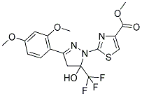 METHYL 2-[3-(2,4-DIMETHOXYPHENYL)-5-HYDROXY-5-(TRIFLUOROMETHYL)-4,5-DIHYDRO-1H-PYRAZOL-1-YL]-1,3-THIAZOLE-4-CARBOXYLATE Struktur