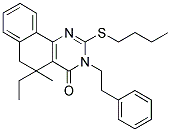 2-(BUTYLSULFANYL)-5-ETHYL-5-METHYL-3-PHENETHYL-5,6-DIHYDROBENZO[H]QUINAZOLIN-4(3H)-ONE Struktur