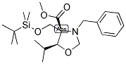 (4S,5S)-3-N-BENZYL-4-(T-BUTYLDIMETHYLSILYLOXYMETHYL)-5-ISOPROPYLOXAZOLIDINE-4-CARBOXYLIC ACID, METHYL ESTER Struktur