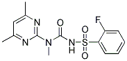 N-{[(4,6-DIMETHYLPYRIMIDIN-2-YL)(METHYL)AMINO]CARBONYL}-2-FLUOROBENZENESULFONAMIDE Struktur