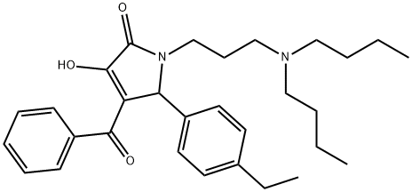 4-BENZOYL-1-[3-(DIBUTYLAMINO)PROPYL]-5-(4-ETHYLPHENYL)-3-HYDROXY-1,5-DIHYDRO-2H-PYRROL-2-ONE Struktur