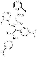 2-(2-(1H-BENZO[D][1,2,3]TRIAZOL-1-YL)-N-(2-METHYLBENZYL)ACETAMIDO)-2-(4-ISOPROPYLPHENYL)-N-(4-METHOXYPHENYL)ACETAMIDE Struktur