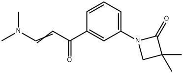 1-(3-[(E)-3-(DIMETHYLAMINO)-2-PROPENOYL]PHENYL)-3,3-DIMETHYL-2-AZETANONE Struktur