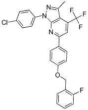 1-(4-CHLOROPHENYL)-6-(4-(2-FLUOROBENZYLOXY)PHENYL)-3-METHYL-4-(TRIFLUOROMETHYL)-1H-PYRAZOLO[3,4-B]PYRIDINE Struktur