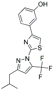 3-{2-[3-ISOBUTYL-5-(TRIFLUOROMETHYL)-1H-PYRAZOL-1-YL]-1,3-THIAZOL-4-YL}PHENOL Struktur