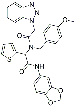 2-(2-(1H-BENZO[D][1,2,3]TRIAZOL-1-YL)-N-(4-METHOXYBENZYL)ACETAMIDO)-N-(BENZO[D][1,3]DIOXOL-5-YL)-2-(THIOPHEN-2-YL)ACETAMIDE Struktur