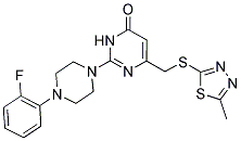 2-[4-(2-FLUOROPHENYL)PIPERAZIN-1-YL]-6-{[(5-METHYL-1,3,4-THIADIAZOL-2-YL)THIO]METHYL}PYRIMIDIN-4(3H)-ONE Struktur