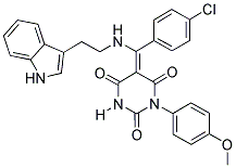 (E)-5-((2-(1H-INDOL-3-YL)ETHYLAMINO)(4-CHLOROPHENYL)METHYLENE)-1-(4-METHOXYPHENYL)PYRIMIDINE-2,4,6(1H,3H,5H)-TRIONE Struktur