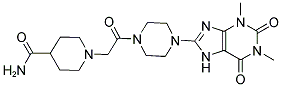 1-(2-(4-(1,3-DIMETHYL-2,6-DIOXO-2,3,6,7-TETRAHYDRO-1H-PURIN-8-YL)PIPERAZIN-1-YL)-2-OXOETHYL)PIPERIDINE-4-CARBOXAMIDE Struktur