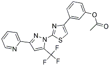 3-{2-[3-PYRIDIN-2-YL-5-(TRIFLUOROMETHYL)-1H-PYRAZOL-1-YL]-1,3-THIAZOL-4-YL}PHENYL ACETATE Struktur