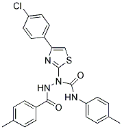 1-[4-(4-CHLOROPHENYL)-1,3-THIAZOL-2-YL]-2-(4-METHYLBENZOYL)-N-(4-METHYLPHENYL)-1-HYDRAZINECARBOXAMIDE Struktur