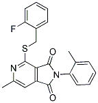 4-[(2-FLUOROBENZYL)THIO]-6-METHYL-2-(2-METHYLPHENYL)-1H-PYRROLO[3,4-C]PYRIDINE-1,3(2H)-DIONE Struktur