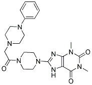 1,3-DIMETHYL-8-(4-(2-(4-PHENYLPIPERAZIN-1-YL)ACETYL)PIPERAZIN-1-YL)-1H-PURINE-2,6(3H,7H)-DIONE Struktur