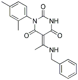 (5E)-5-[1-(BENZYLAMINO)ETHYLIDENE]-1-(2,4-DIMETHYLPHENYL)PYRIMIDINE-2,4,6(1H,3H,5H)-TRIONE Struktur