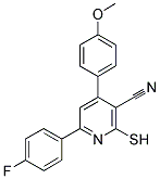 3-PYRIDINECARBONITRILE, 6-(4-FLUOROPHENYL)-2-MERCAPTO-4-(4-METHOXYPHENYL)- Struktur