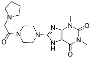 1,3-DIMETHYL-8-(4-(2-(PYRROLIDIN-1-YL)ACETYL)PIPERAZIN-1-YL)-1H-PURINE-2,6(3H,7H)-DIONE Struktur