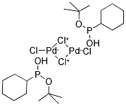 DIHYDROGEN DI-MU-CHLORODICHLOROBIS(TERT-BUTYLCYCLOHEXYLPHOSPHINITO-KP) DIPALLADATE(2-) Struktur