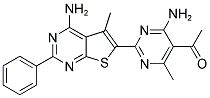 1-[4-AMINO-2-(4-AMINO-5-METHYL-2-PHENYLTHIENO[2,3-D]PYRIMIDIN-6-YL)-6-METHYLPYRIMIDIN-5-YL]ETHANONE Struktur