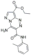 ETHYL 4-AMINO-3-{[(2-METHYLPHENYL)AMINO]CARBONYL}PYRAZOLO[5,1-C][1,2,4]TRIAZINE-8-CARBOXYLATE Struktur