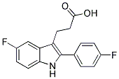 3-[5-FLUORO-2-(4-FLUOROPHENYL)-1H-INDOL-3-YL]PROPANOIC ACID Struktur