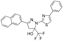 3-(2-NAPHTHYL)-1-(4-PHENYL-1,3-THIAZOL-2-YL)-5-(TRIFLUOROMETHYL)-4,5-DIHYDRO-1H-PYRAZOL-5-OL Struktur