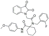 1-(2-(2,3-DIOXOINDOLIN-1-YL)-N-(2-FLUOROBENZYL)ACETAMIDO)-N-(4-METHOXYPHENYL)CYCLOHEXANECARBOXAMIDE Struktur