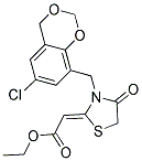 ETHYL (2Z)-[3-[(6-CHLORO-4H-1,3-BENZODIOXIN-8-YL)METHYL]-4-OXO-1,3-THIAZOLIDIN-2-YLIDENE]ACETATE Struktur