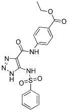 ETHYL 4-[({5-[(PHENYLSULFONYL)AMINO]-1H-1,2,3-TRIAZOL-4-YL}CARBONYL)AMINO]BENZOATE Struktur