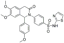 4-(6,7-DIMETHOXY-1-(4-METHOXYPHENYL)-3-OXO-3,4-DIHYDROISOQUINOLIN-2(1H)-YL)-N-(THIAZOL-2-YL)BENZENESULFONAMIDE Struktur