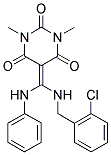 5-{ANILINO[(2-CHLOROBENZYL)AMINO]METHYLENE}-1,3-DIMETHYLPYRIMIDINE-2,4,6(1H,3H,5H)-TRIONE Struktur