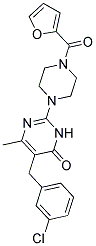 5-(3-CHLOROBENZYL)-2-[4-(2-FUROYL)PIPERAZIN-1-YL]-6-METHYLPYRIMIDIN-4(3H)-ONE Struktur