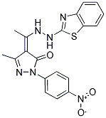 (4Z)-4-{1-[2-(1,3-BENZOTHIAZOL-2-YL)HYDRAZINO]ETHYLIDENE}-5-METHYL-2-(4-NITROPHENYL)-2,4-DIHYDRO-3H-PYRAZOL-3-ONE Struktur