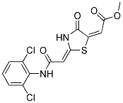 METHYL (2E)-((2Z)-2-{2-[(2,6-DICHLOROPHENYL)AMINO]-2-OXOETHYLIDENE}-4-OXO-1,3-THIAZOLIDIN-5-YLIDENE)ACETATE Struktur