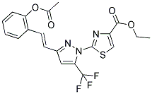 ETHYL 2-[3-{(E)-2-[2-(ACETYLOXY)PHENYL]VINYL}-5-(TRIFLUOROMETHYL)-1H-PYRAZOL-1-YL]-1,3-THIAZOLE-4-CARBOXYLATE Struktur