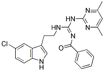 (E)-N-((2-(5-CHLORO-1H-INDOL-3-YL)ETHYLAMINO)(4,6-DIMETHYLPYRIMIDIN-2-YLAMINO)METHYLENE)BENZAMIDE Struktur