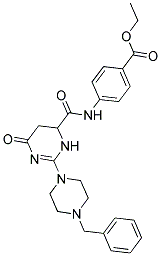 ETHYL 4-(2-(4-BENZYLPIPERAZIN-1-YL)-6-OXO-3,4,5,6-TETRAHYDROPYRIMIDINE-4-CARBOXAMIDO)BENZOATE Struktur