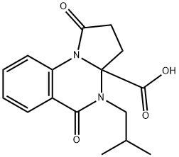 4-ISOBUTYL-1,5-DIOXO-2,3,4,5-TETRAHYDROPYRROLO[1,2-A]QUINAZOLINE-3A(1H)-CARBOXYLIC ACID Struktur